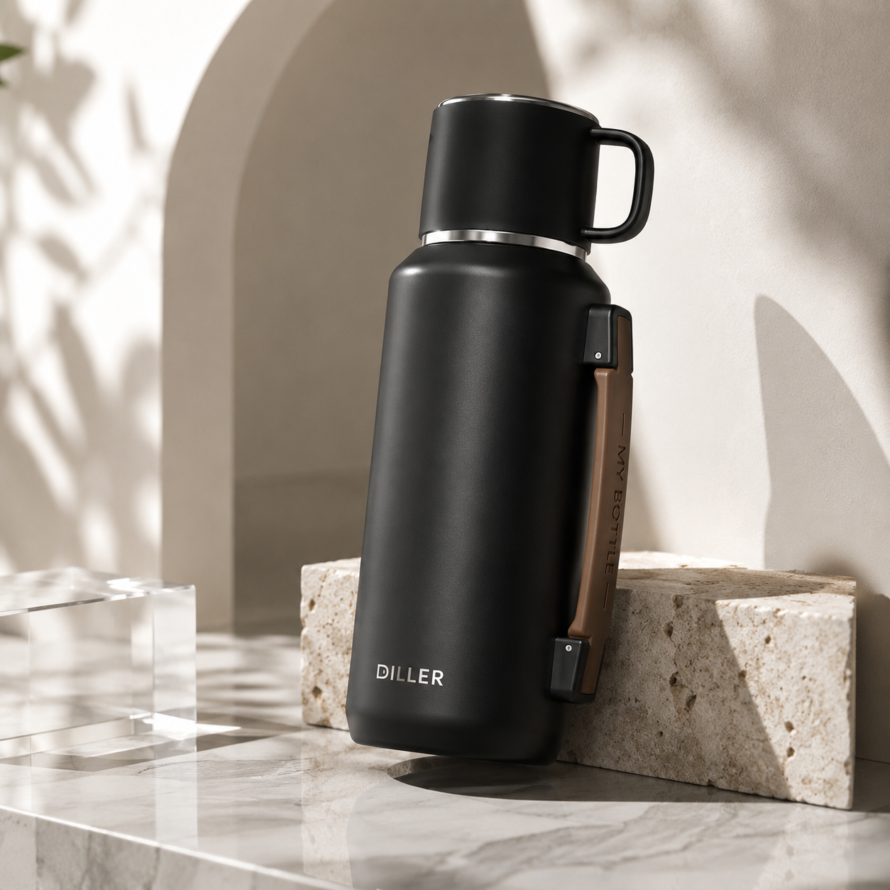 DILLER 800ML & 1000ML Insulated Thermos Flask with Cup | SUS316 Stainless Steel