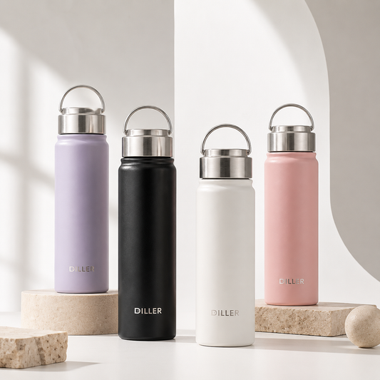 DILLER Insulated Stainless Steel Water Bottle with Carry Handle | SUS304