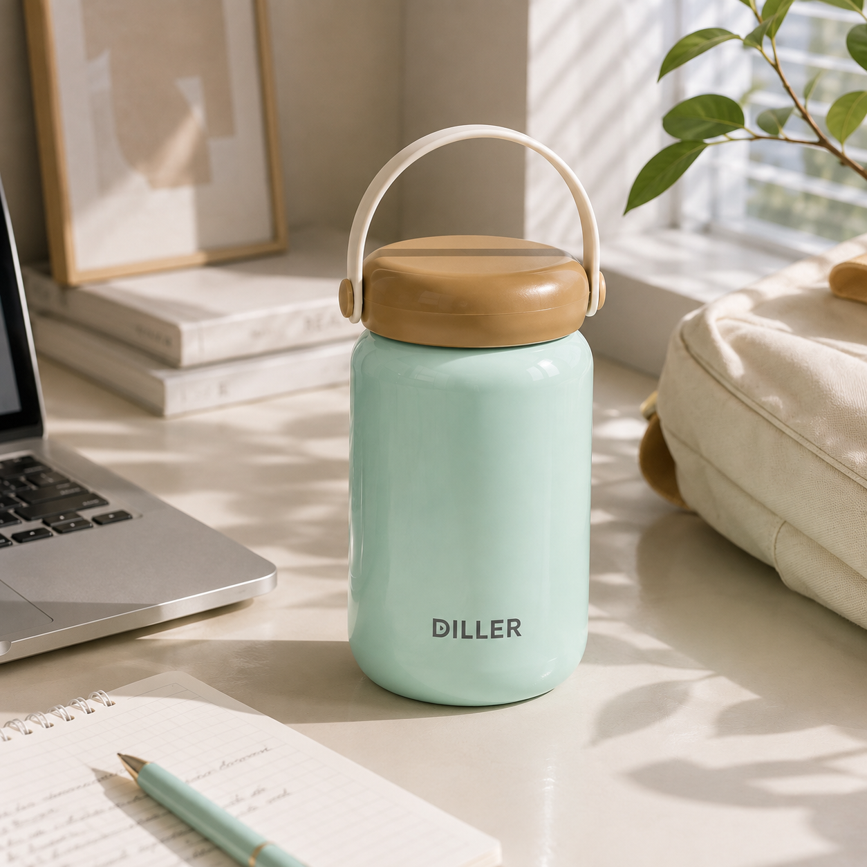 DILLER 280ML Insulated Bottle with Carry Handle | SUS316 Stainless Steel