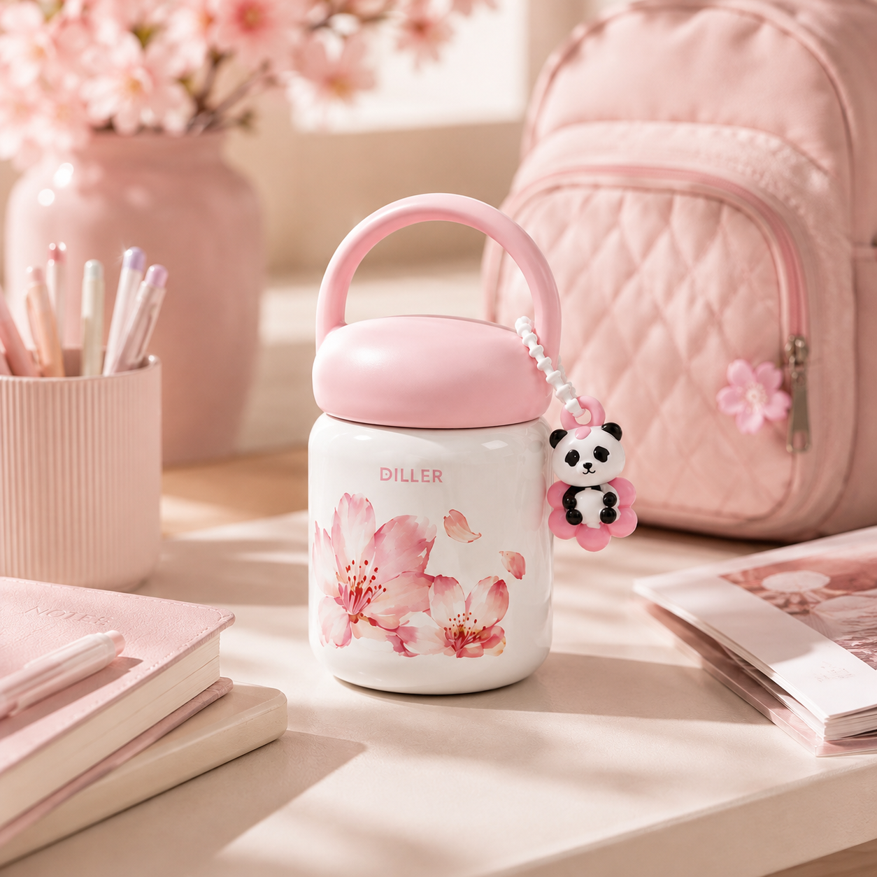 DILLER 200ml Insulated Mini Bottle with Carry Handle | SUS316 Stainless Steel
