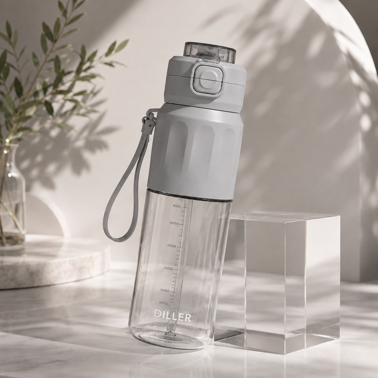 Diller 920ml Dual Drinking Tritan Water Bottle Leak-Proof BPA-Free Portable Travel Sports Bottle