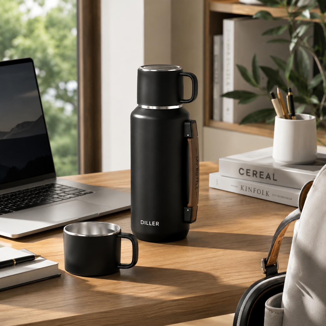 DILLER 800ML & 1000ML Insulated Thermos Flask with Cup | SUS316 Stainless Steel