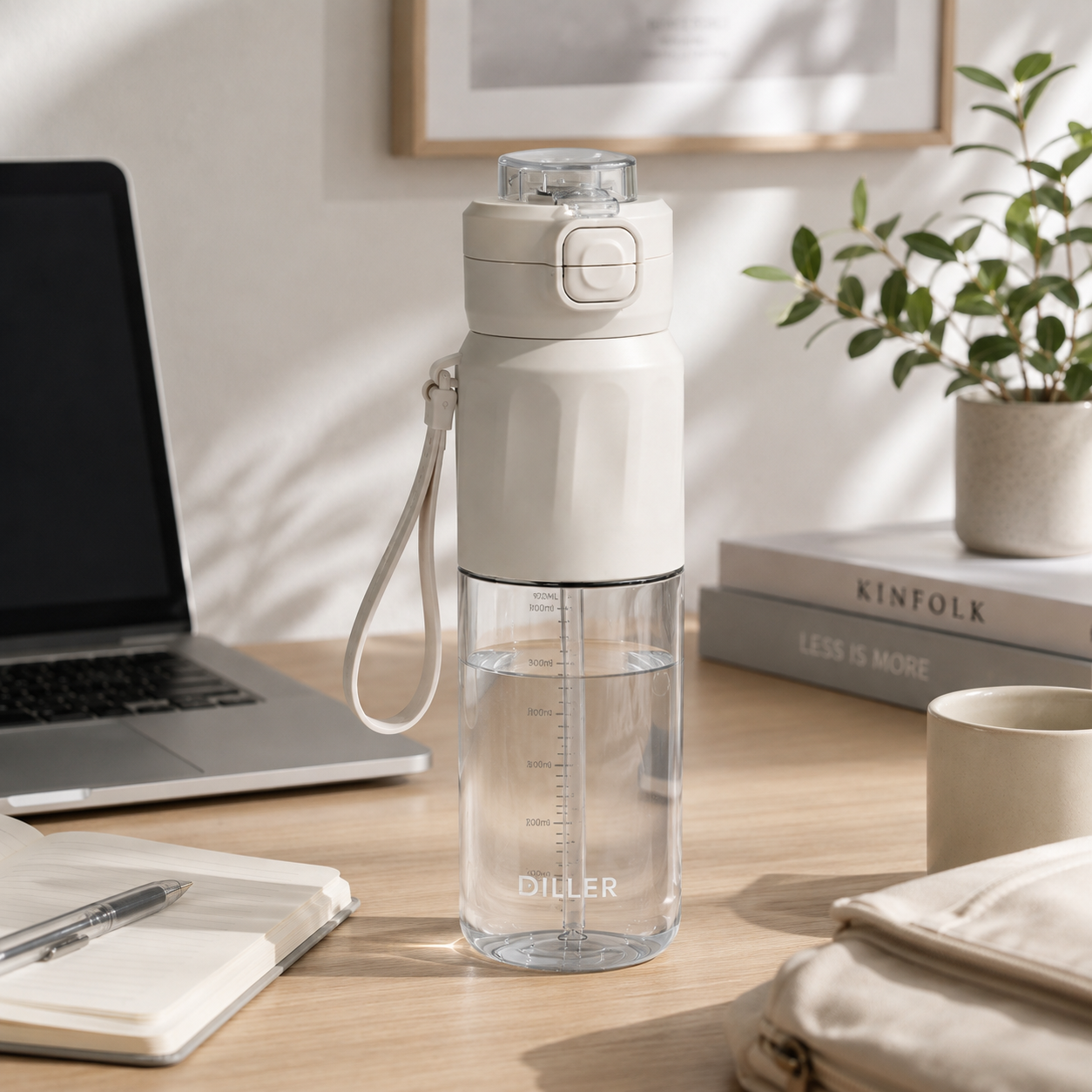 Diller 920ml Dual Drinking Tritan Water Bottle Leak-Proof BPA-Free Portable Travel Sports Bottle