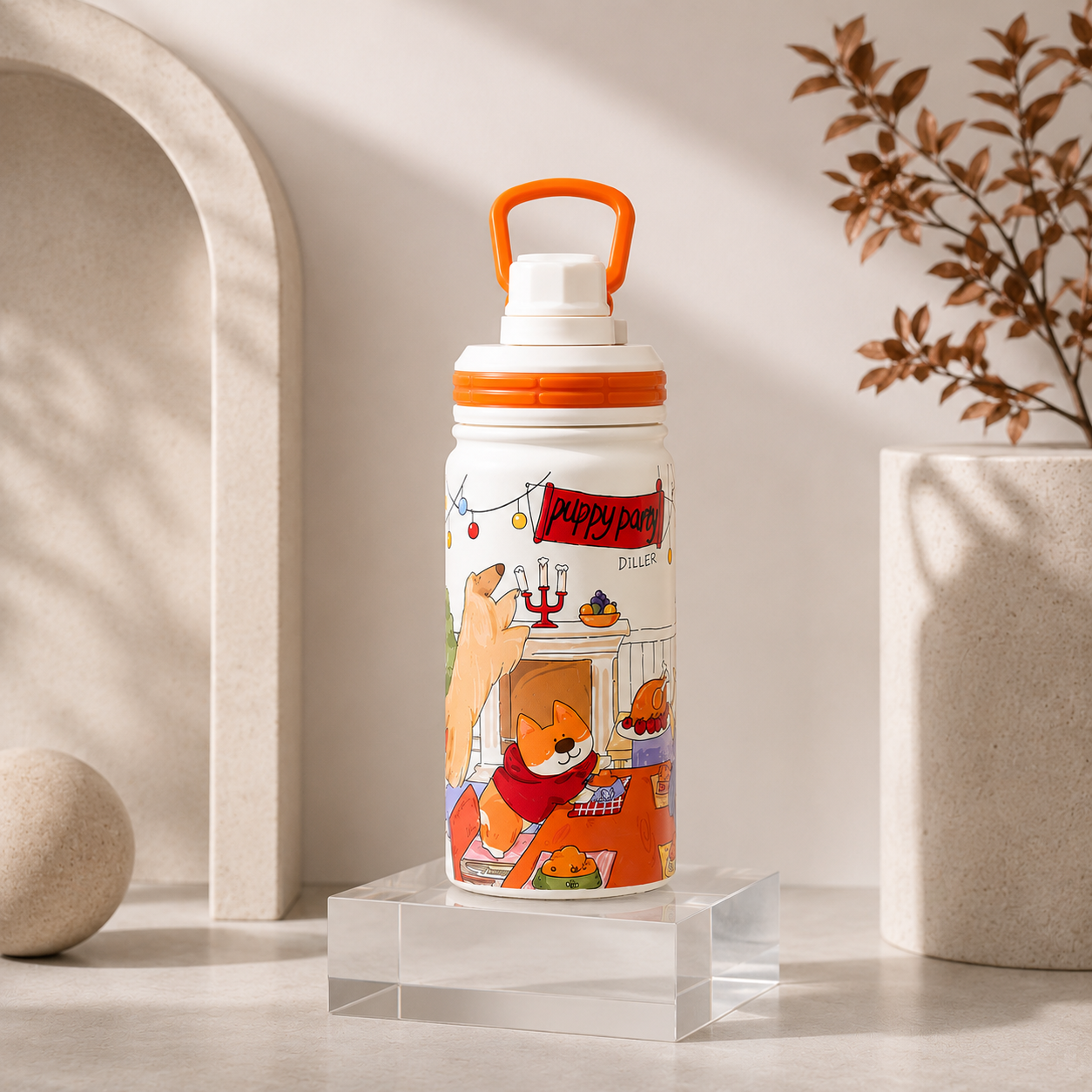 DILLER 500ML Ceramic-Lined Insulated Water Bottle | SUS304 Stainless Steel