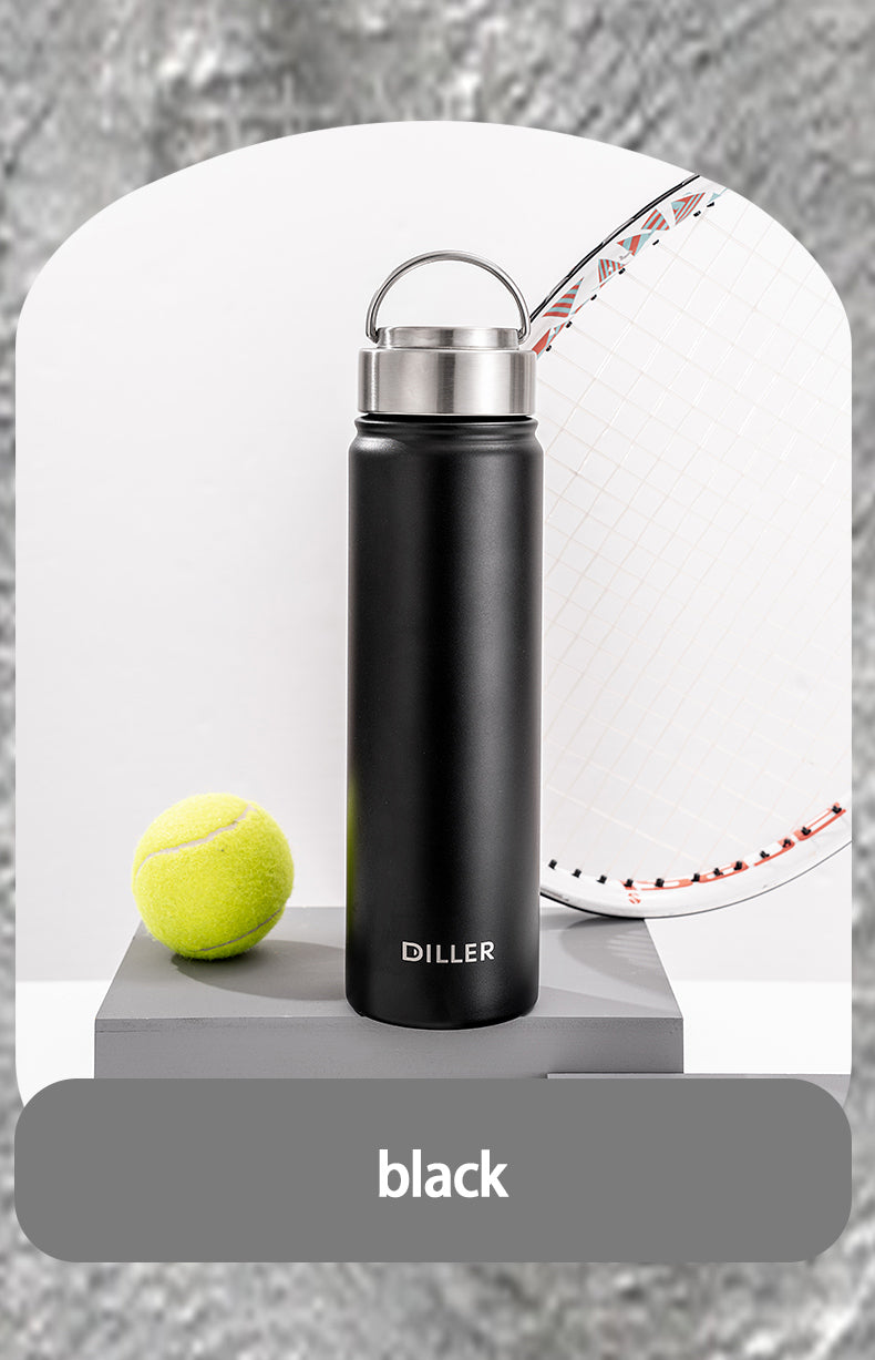 DILLER Insulated Stainless Steel Water Bottle with Carry Handle | SUS304
