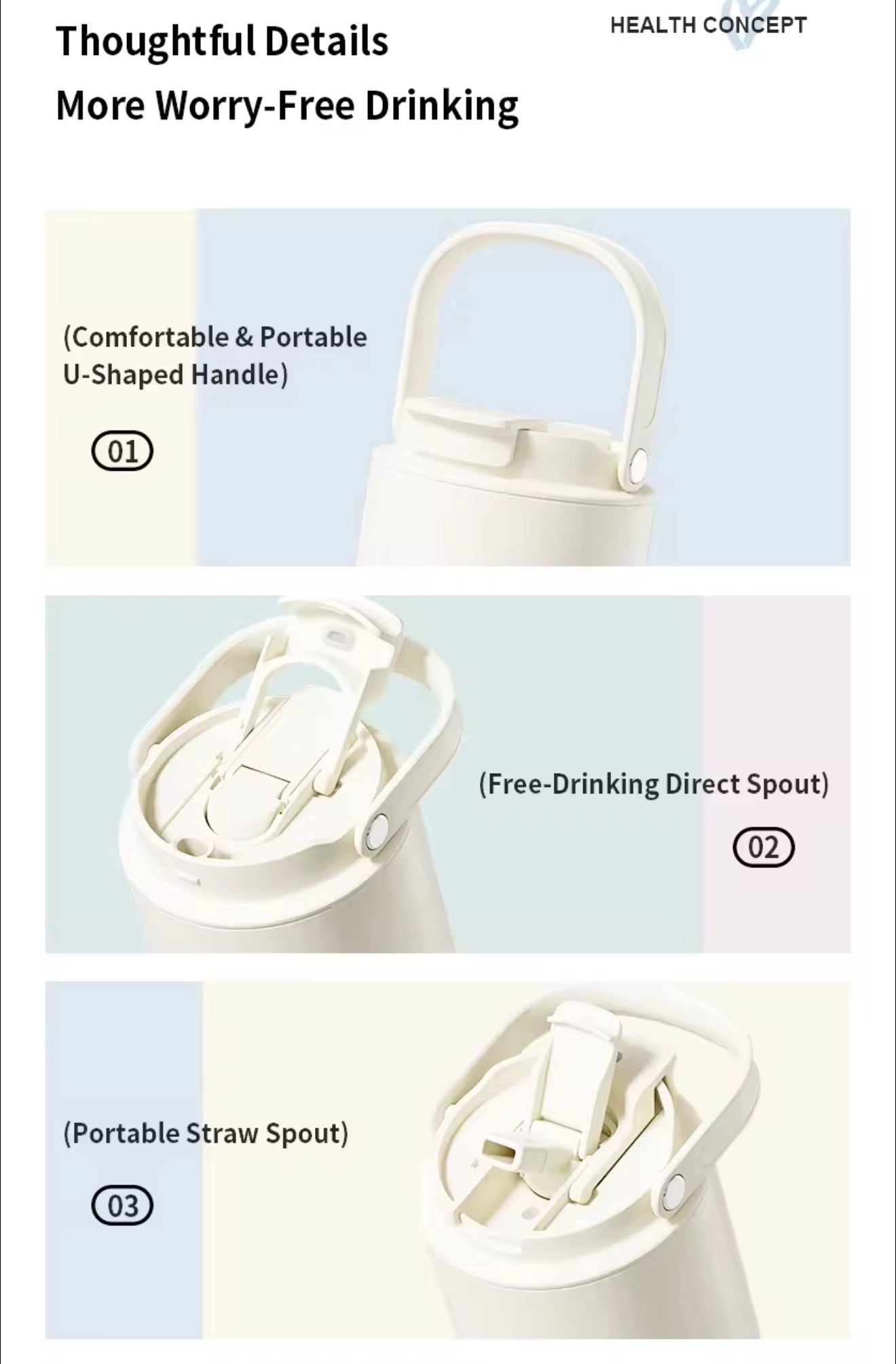 DILLER 920ml Ceramic Coated Insulated Travel Tumbler with Tea Filter | SUS316 Stainless Steel | White, Green & Yellow