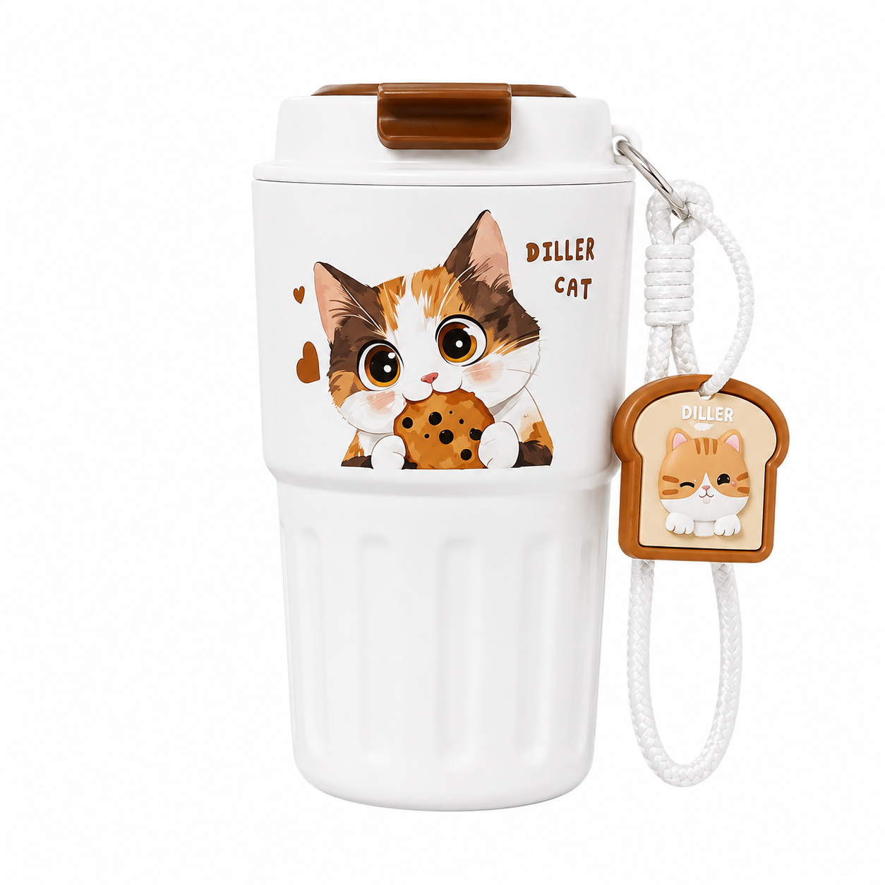 DILLER 340ML Insulated Coffee Tumbler with Carry Strap | SUS304 Stainless Steel